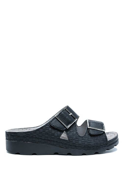 SIB160117-V2 Kifidis-Natura Kadın Çift Bantlı Anatomik Deri Terlik 36-41 - Görsel 2