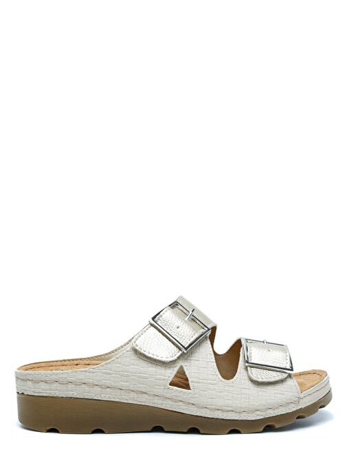 SIB160117-V2 Kifidis-Natura Kadın Çift Bantlı Anatomik Deri Terlik 36-41 - Görsel 2