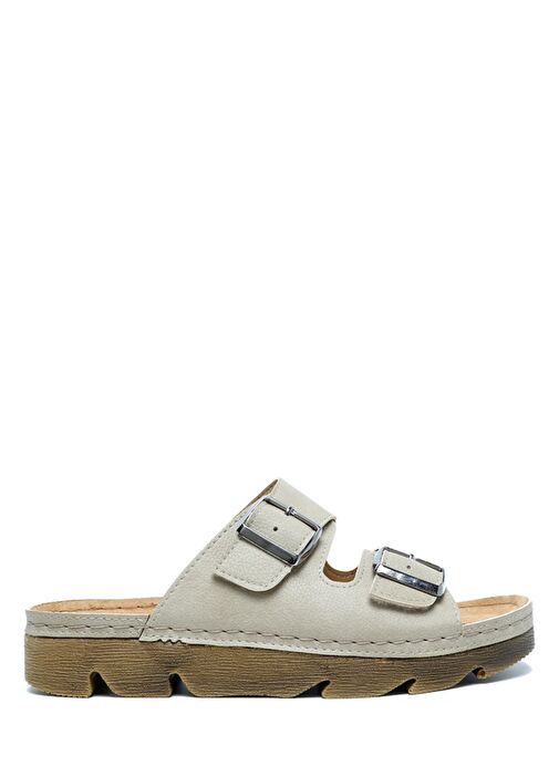 SIB220517-V2 Kifidis-Natura Kadın Çift Bantlı Anatomik Deri Terlik 36-41 - Görsel 2