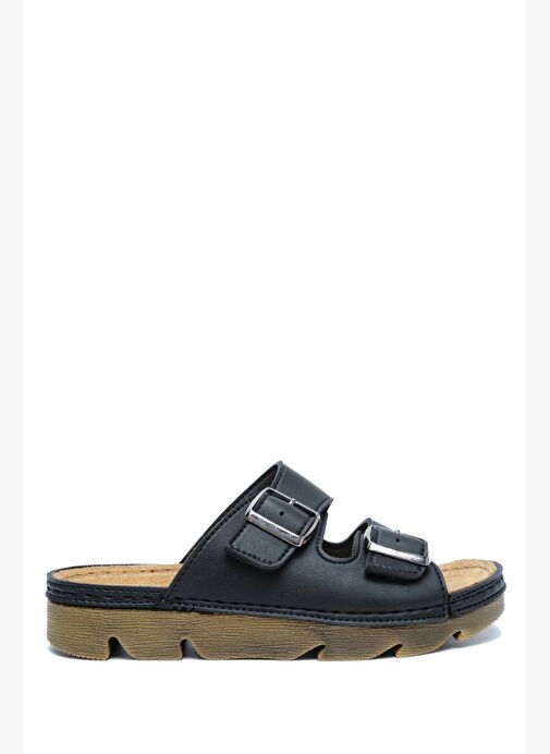 SIB220517-V2 Kifidis-Natura Kadın Çift Bantlı Anatomik Deri Terlik 36-41 - Görsel 2