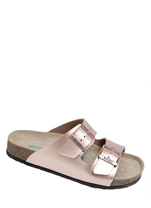 KS10260SK Kifidis Soft Step Kadın Çift Bantlı Mantar Terlik 36-41 - Görsel 4