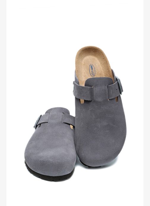 K13789SD Kifidis Soft Step Kadın Süet Deri Sabo Mantar Terlik 36-41 - Görsel 4