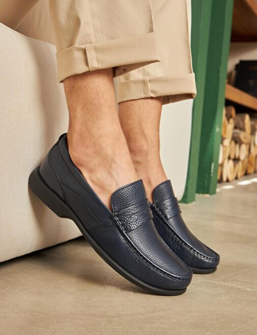 Cabani Ayakkabı Lacivert Erkek Deri Loafer 21210 - Görsel 2