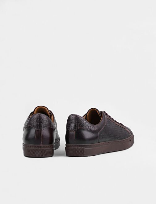 Hakiki Deri Kahverengi Erkek Spor Ayakkabı - Görsel 4