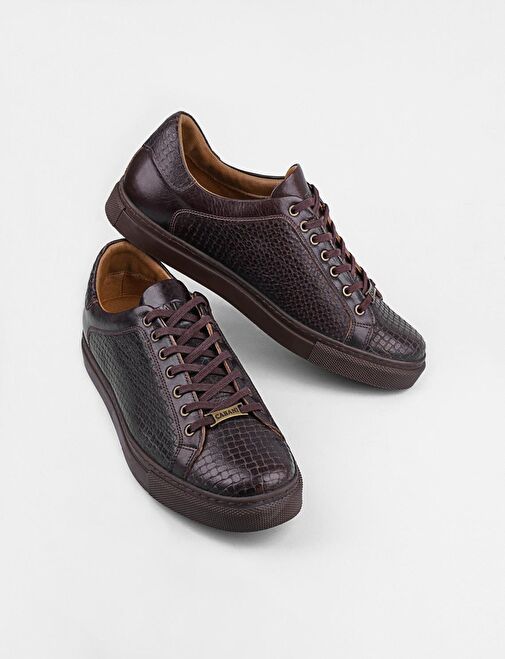 Hakiki Deri Kahverengi Erkek Spor Ayakkabı - Görsel 5