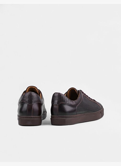 Hakiki Deri Kahverengi Erkek Spor Ayakkabı - Görsel 4