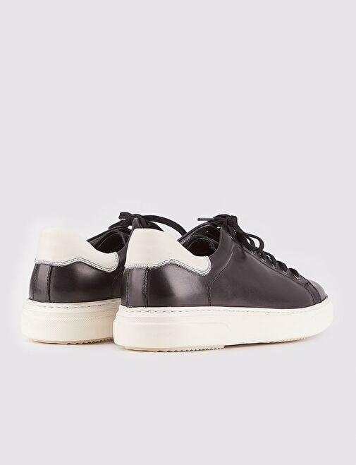 Cabani Ayakkabı Siyah-Beyaz Erkek Deri Sneaker 14586 - Görsel 5