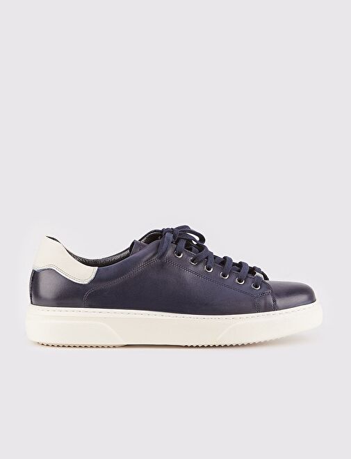 Cabani Ayakkabı Lacivert-Beyaz Erkek Deri Sneaker 14584 - Görsel 2