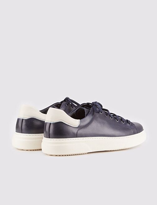 Cabani Ayakkabı Lacivert-Beyaz Erkek Deri Sneaker 14584 - Görsel 4