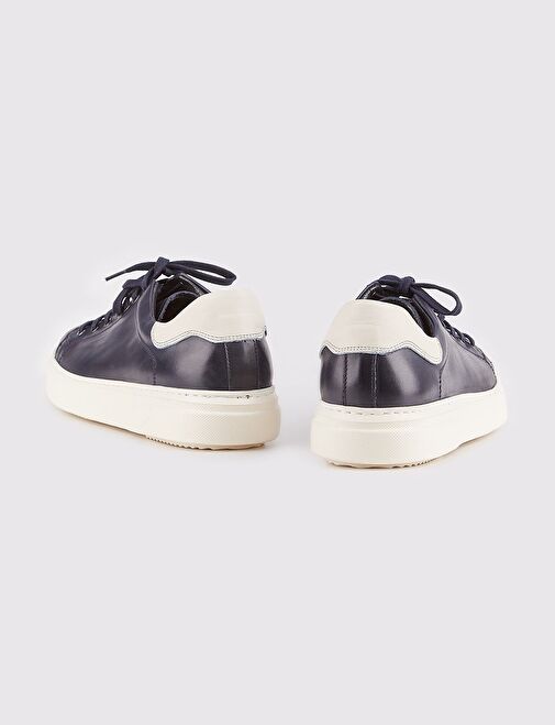 Cabani Ayakkabı Lacivert-Beyaz Erkek Deri Sneaker 14584 - Görsel 5