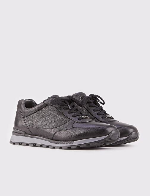 Cabani Ayakkabı Siyah Erkek Deri Sneaker 12489 - Görsel 3
