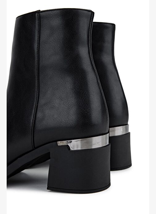Tamer Tanca Kadın Suni Deri Siyah Topuklu Bot - Görsel 6