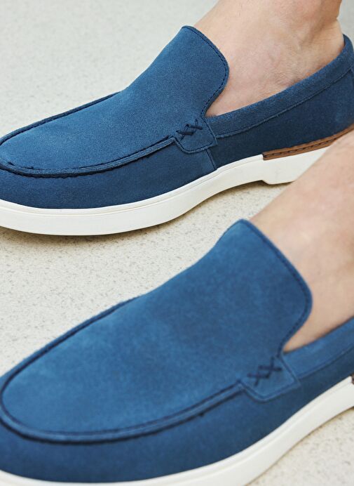 Ziya, Erkek Hakiki Deri Ayakkabı 1511007ZB042 Mavi - Görsel 7