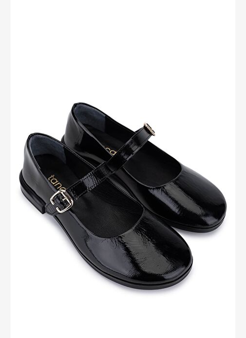 Tamer Tanca Kadın Hakiki Deri Siyah Rugan Casual Ayakkabı - Görsel 3