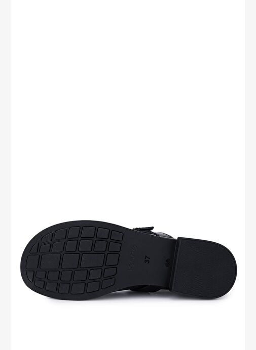 Tamer Tanca Kadın Hakiki Deri Siyah Rugan Casual Ayakkabı - Görsel 5