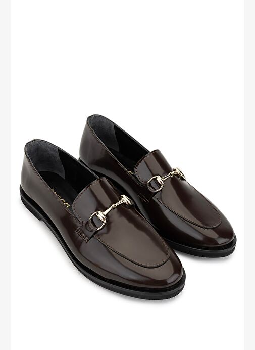 Tamer Tanca Kadın Hakiki Deri Kahverengi Loafer Ayakkabı - Görsel 3