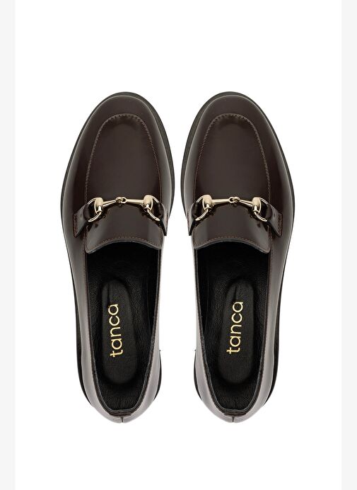 Tamer Tanca Kadın Hakiki Deri Kahverengi Loafer Ayakkabı - Görsel 6