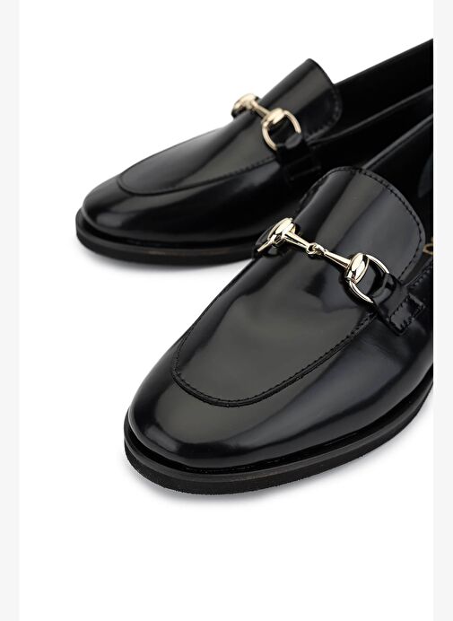 Tamer Tanca Kadın Hakiki Deri Siyah Açma Loafer Ayakkabı - Görsel 4