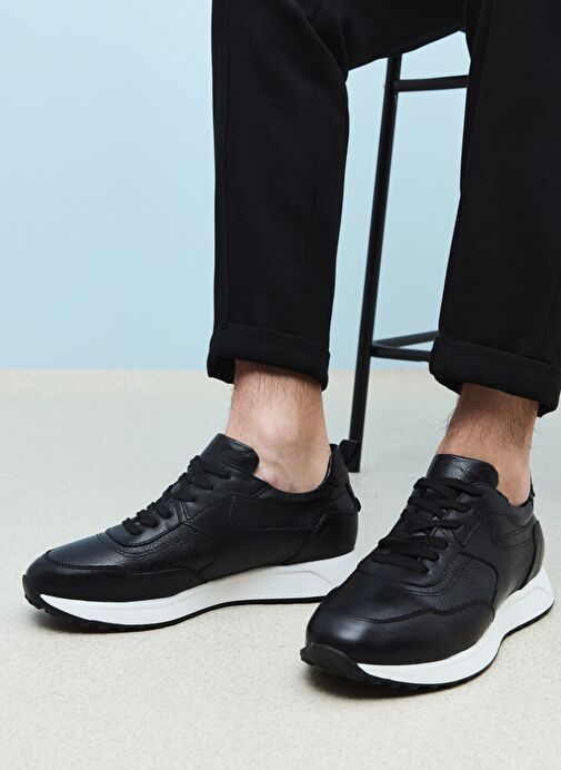 Ziya, Erkek Hakiki Deri Sneaker 1511026Z280 Siyah - Görsel 3