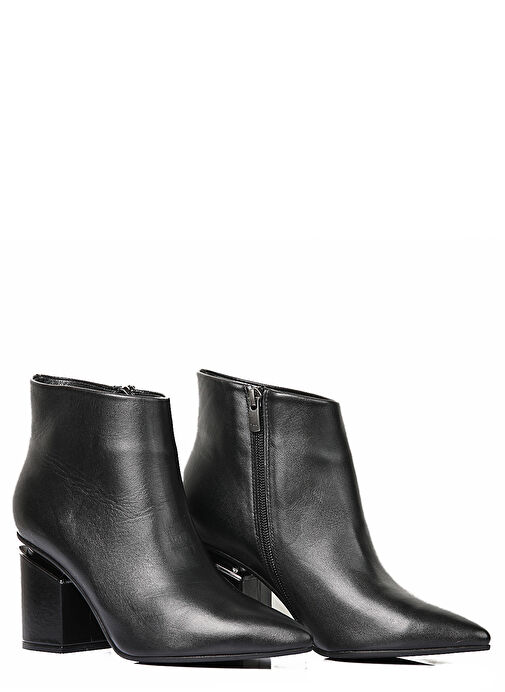 Kiara Gerçek Deri Kadın Topuklu Bot Siyah - Görsel 4