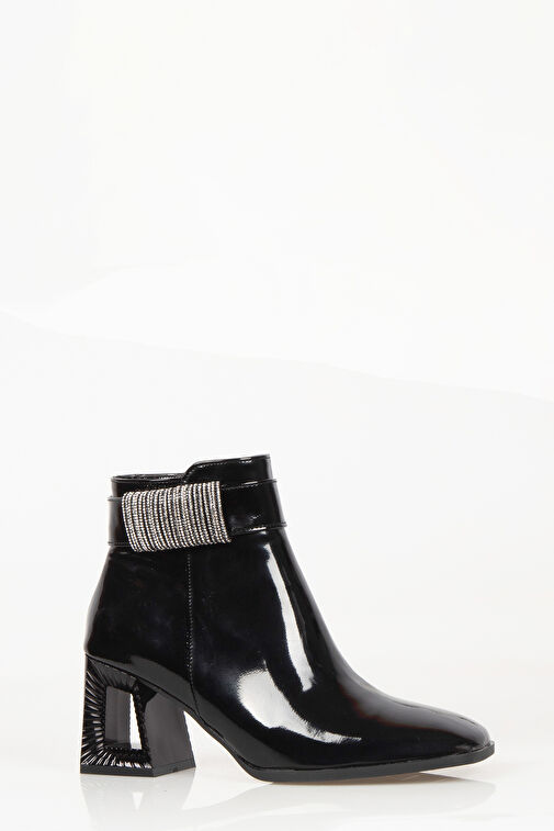 Nemesis Fermuarlı Topuklu Kadın Bot Siyah - Görsel 2