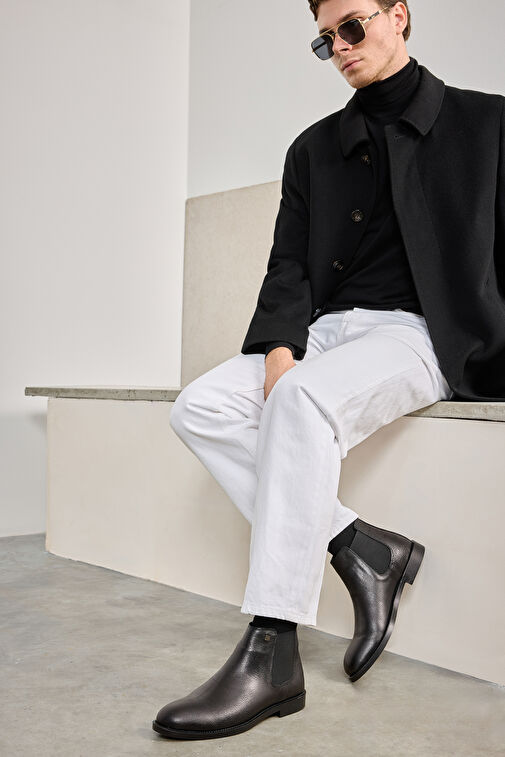 Ziya, Erkek Hakiki Deri Bot 143447Z101 Siyah - Görsel 4