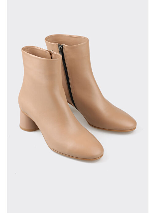 Naturel Deri Kadın Klasik Bot - Görsel 4