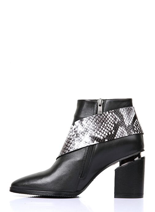 Kiana Gerçek Deri Kadın Topuklu Bot Siyah Yılan - Görsel 6