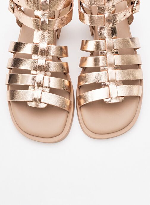 FRADE Rose Kristal Hakiki Deri Kadın Sandalet - Görsel 3