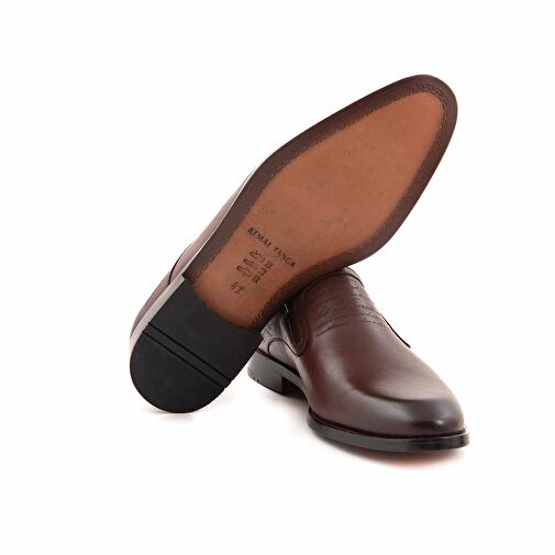 Kemal Tanca Kahverengi Erkek Deri Klasik Ayakkabı 201KTE483 9767 - Görsel 6