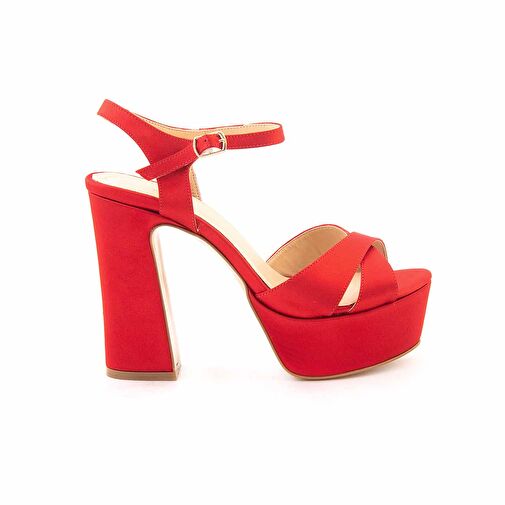 Kemal Tanca Kırmızı Kadın Saten Abiye Ayakkabı 202TCK757 360 - Görsel 2