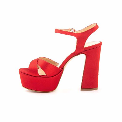 Kemal Tanca Kırmızı Kadın Saten Abiye Ayakkabı 202TCK757 360 - Görsel 3