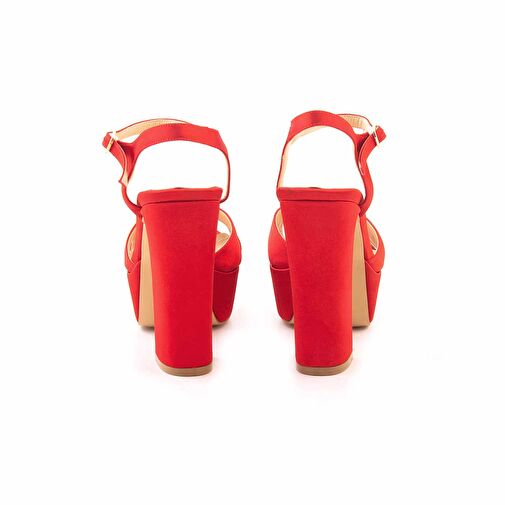 Kemal Tanca Kırmızı Kadın Saten Abiye Ayakkabı 202TCK757 360 - Görsel 5