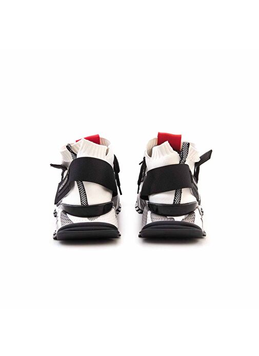 Mocassini Siyah-Beyaz Erkek Deri Sneaker 212MCE792 490 - Görsel 5