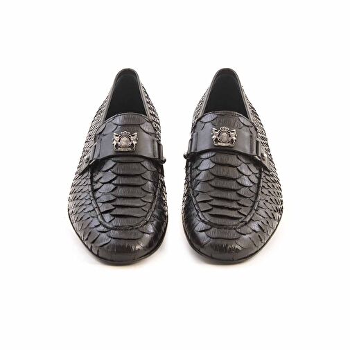 Mocassini Siyah Erkek Deri Klasik Ayakkabı 222MCE002 9023X - Görsel 4