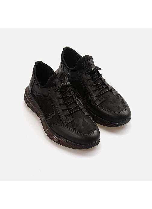 Kemal Tanca Siyah Erkek Deri Sneaker 232KTE364 0734 - Görsel 4