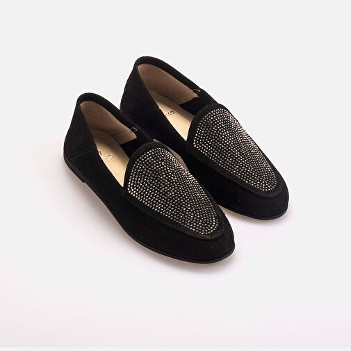 Kemal Tanca Siyah Kadın Süet Loafer 241TCK894 620-003F - Görsel 4