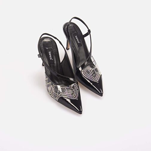 Kemal Tanca Siyah Kadın Rugan Abiye Ayakkabı 241TCK864 1190 - Görsel 4