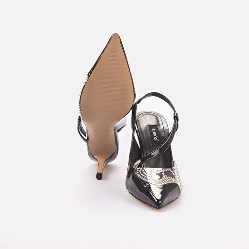 Kemal Tanca Siyah Kadın Rugan Abiye Ayakkabı 241TCK864 1190 - Görsel 6