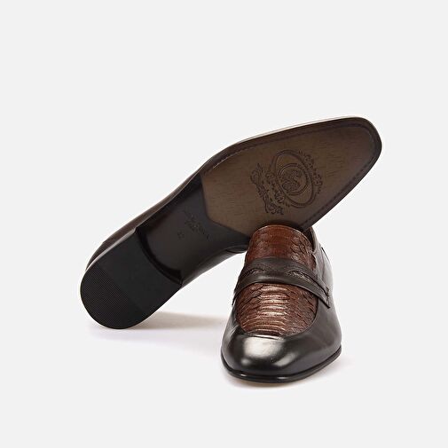 Kemal Tanca Kahverengi-Siyah Erkek Deri Günlük Ayakkabı 222KTGE624 A2200-7 - Görsel 6