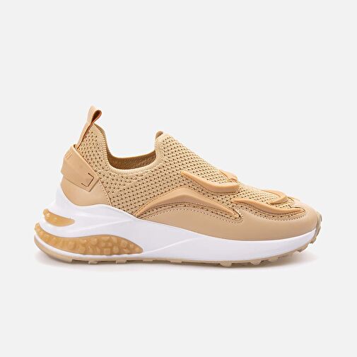 Kemal Tanca Bej Kadın Deri - Kumaş Sneaker 241TCK839 039 - Görsel 2