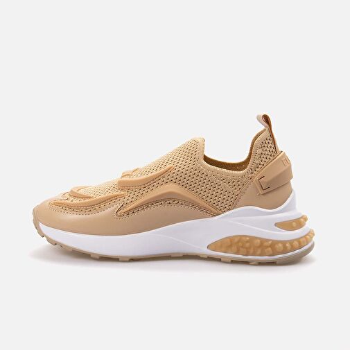 Kemal Tanca Bej Kadın Deri - Kumaş Sneaker 241TCK839 039 - Görsel 3