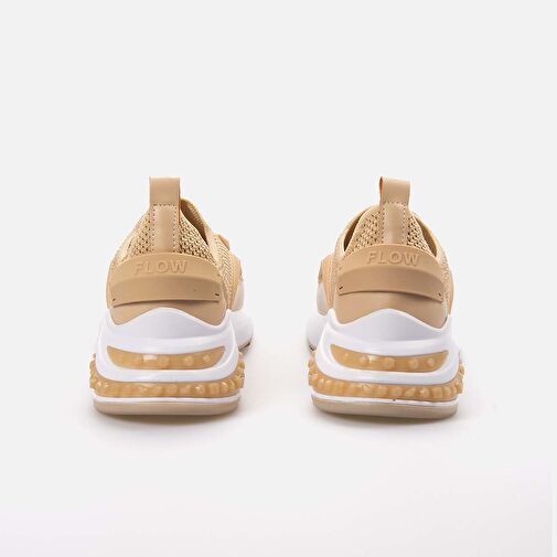 Kemal Tanca Bej Kadın Deri - Kumaş Sneaker 241TCK839 039 - Görsel 5