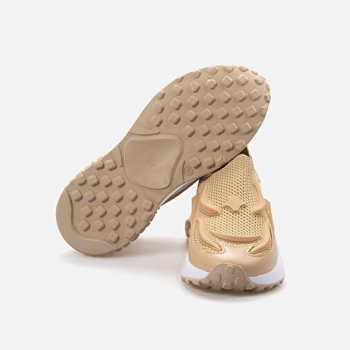 Kemal Tanca Bej Kadın Deri - Kumaş Sneaker 241TCK839 039 - Görsel 6
