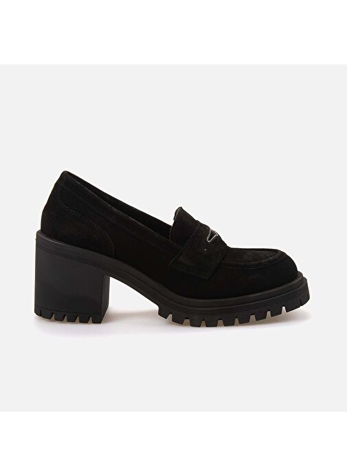 Kemal Tanca Siyah Kadın Süet Loafer 242TCK056 469 - Görsel 2