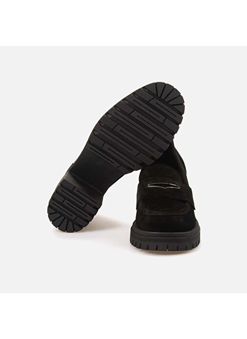 Kemal Tanca Siyah Kadın Süet Loafer 242TCK056 469 - Görsel 6