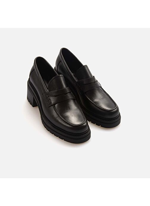 Kemal Tanca Hakiki Deri Kadın Günlük Topuklu Ayakkabı AD2361 - Görsel 4