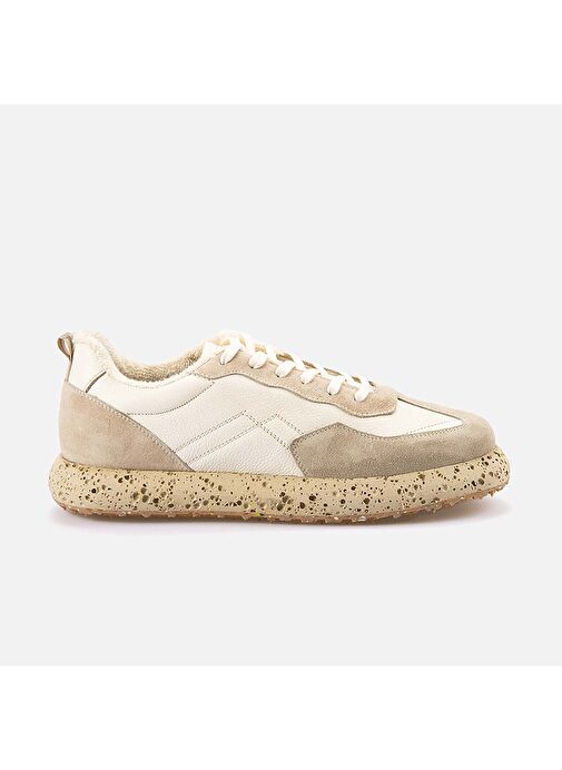 Kemal Tanca Ekru Erkek Deri Sneaker 242KTE928 N10 - Görsel 2