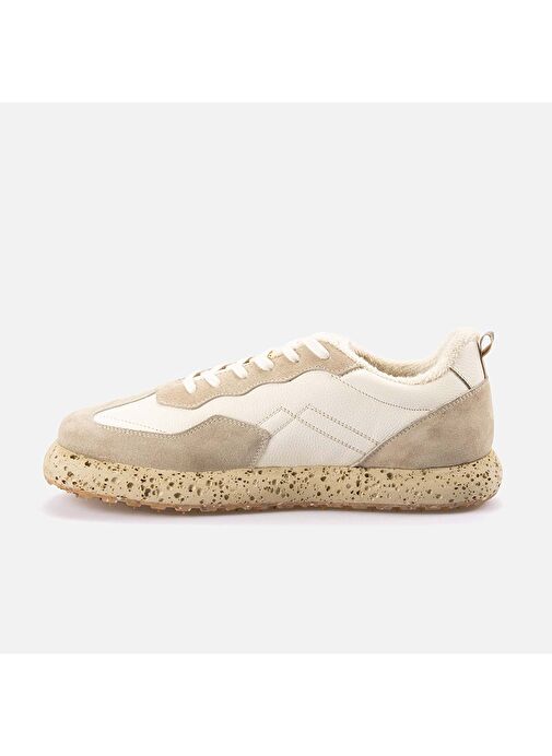 Kemal Tanca Ekru Erkek Deri Sneaker 242KTE928 N10 - Görsel 3