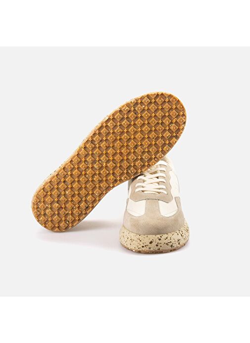 Kemal Tanca Ekru Erkek Deri Sneaker 242KTE928 N10 - Görsel 6